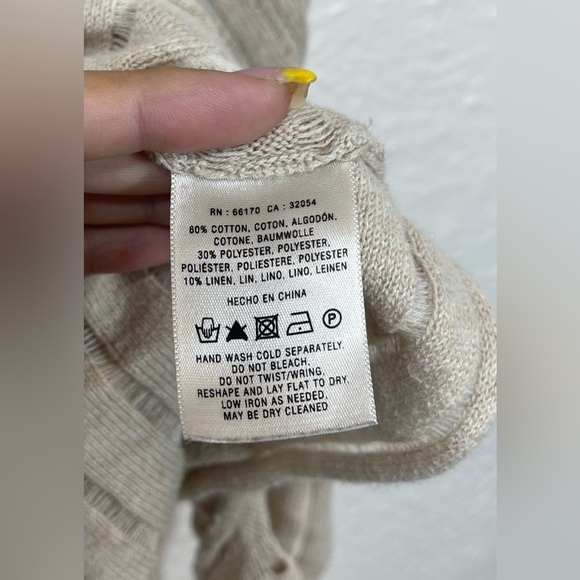 Anthropologie Yellow Bird Carolina Poncho Top Linen Blend Boho Small Flowy - Picture 8 of 12